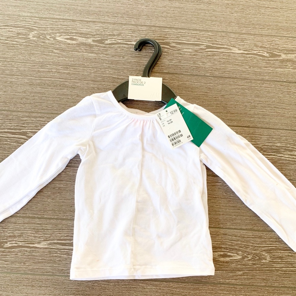 🆕 H&M 2-pack white long sleeve tees